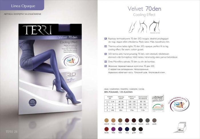 Terri Lineaopaque Velvet70 Den   Catalog | Pantyhose Library